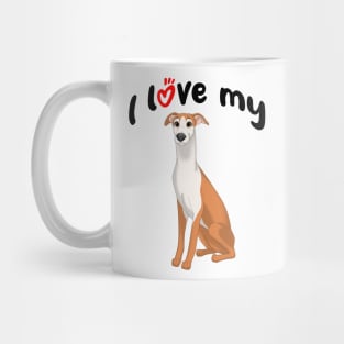 I Love My Red & White Whippet Dog Mug